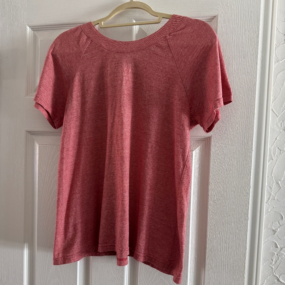 Adorable A.P.C. Madras Red and White Striped T-Shirt - Sz Small
